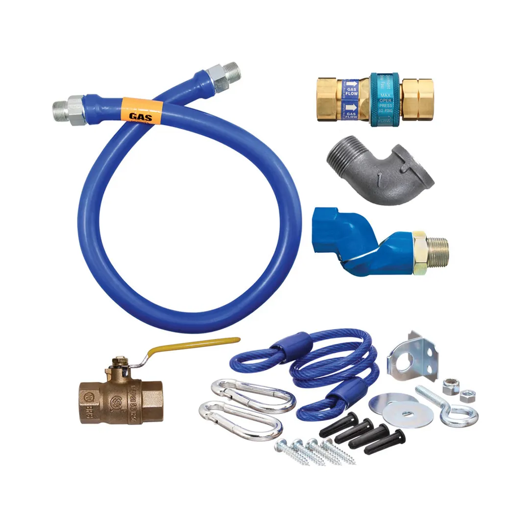 Dormont 16125KITS36 Deluxe SnapFast 36" Gas Connector Kit, Swivel MAX, Elbow, Restraining Cable