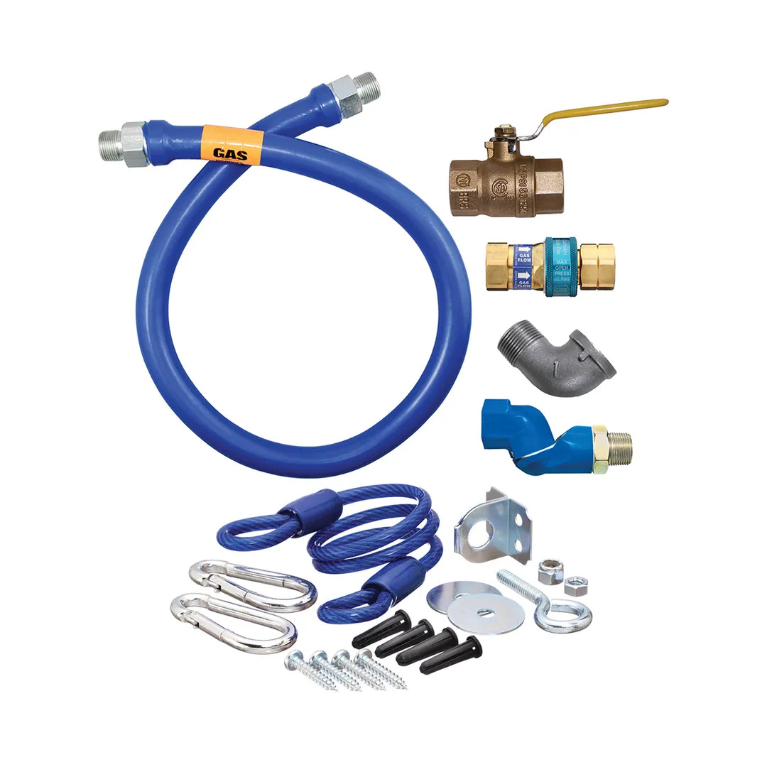 Dormont 16125KITS72 Deluxe SnapFast 72" Gas Connector Kit, Swivel MAX, Elbow, Restraining Cable