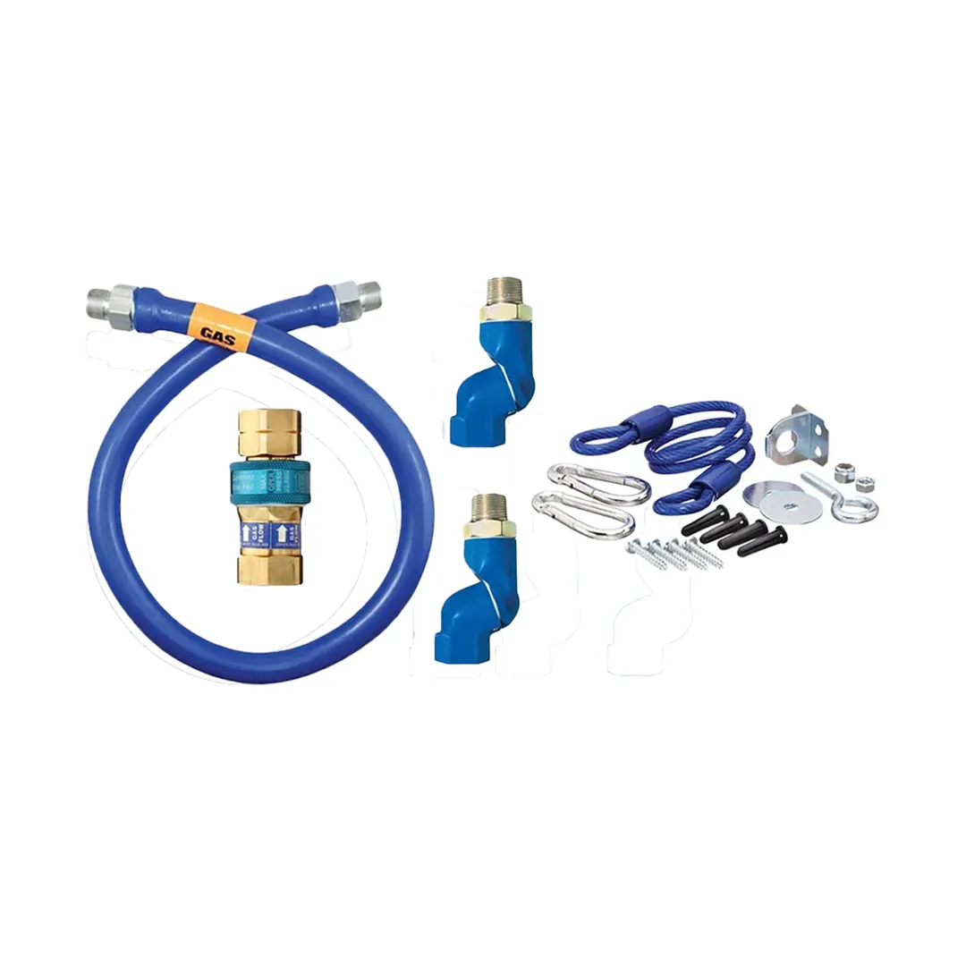 Dormont 1650BPQ2SR48 SnapFast 48" Gas Connector Kit, Two Swivels, Restraining Cable, 1/2" Dia.