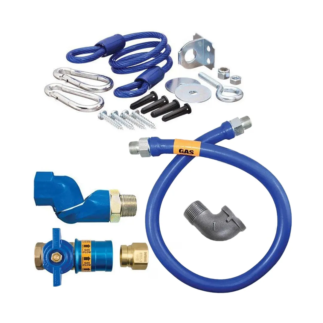 Dormont 1650KITCFS72Deluxe Safety Quik 72" Gas Connector Kit, Swivel MAX, Elbow and Restraining Cable