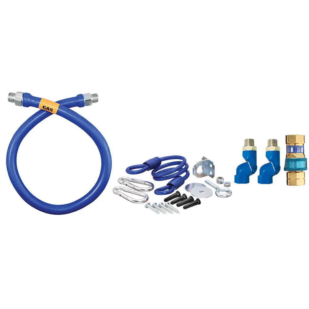 Dormont 1675BPQ2SR60 SnapFast 60" Gas Connector Kit w/ Double Swivel MAX, Restraining Cable, 3/4" Dia