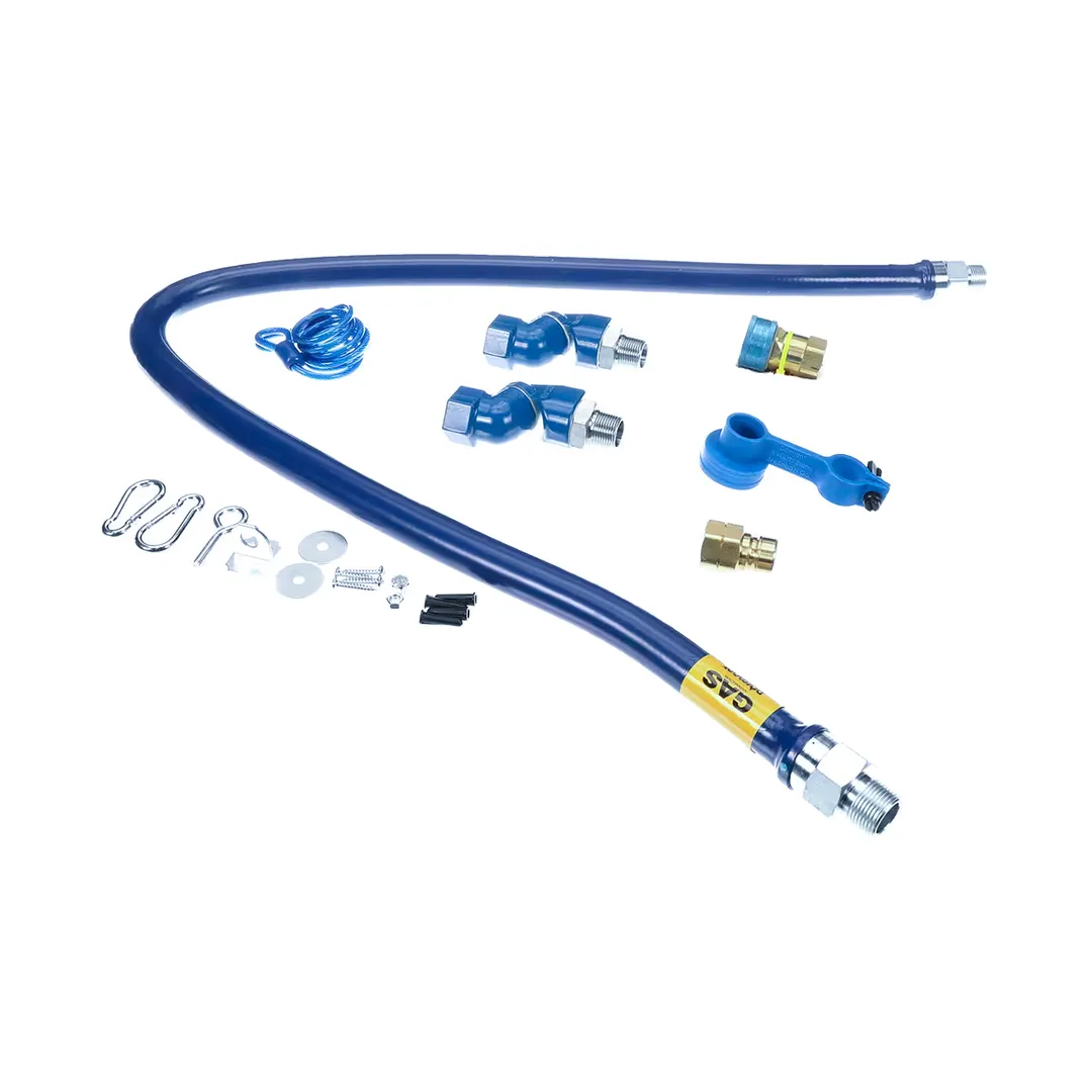 Dormont 1675BPQ2SR60 SnapFast 60" Gas Connector Kit w/ Double Swivel MAX, Restraining Cable, 3/4" Dia