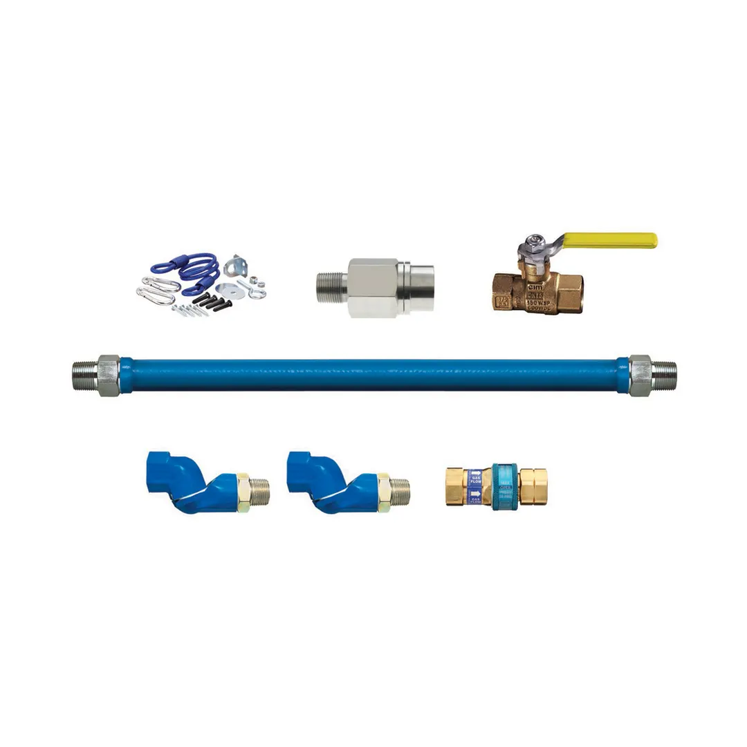 Dormont 1675KIT36EFV 36" Blue Hose Moveable Gas Connector Kit w/ Excess Flow Value, 3/4" Dia