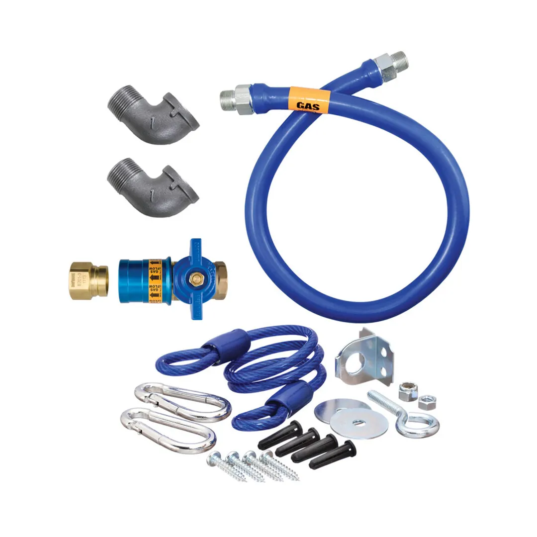 Dormont 1675KITCF24 Deluxe Safety Quik 24" Gas Connector Kit, Two Elbows, Restraining Cable, 3/4" Dia