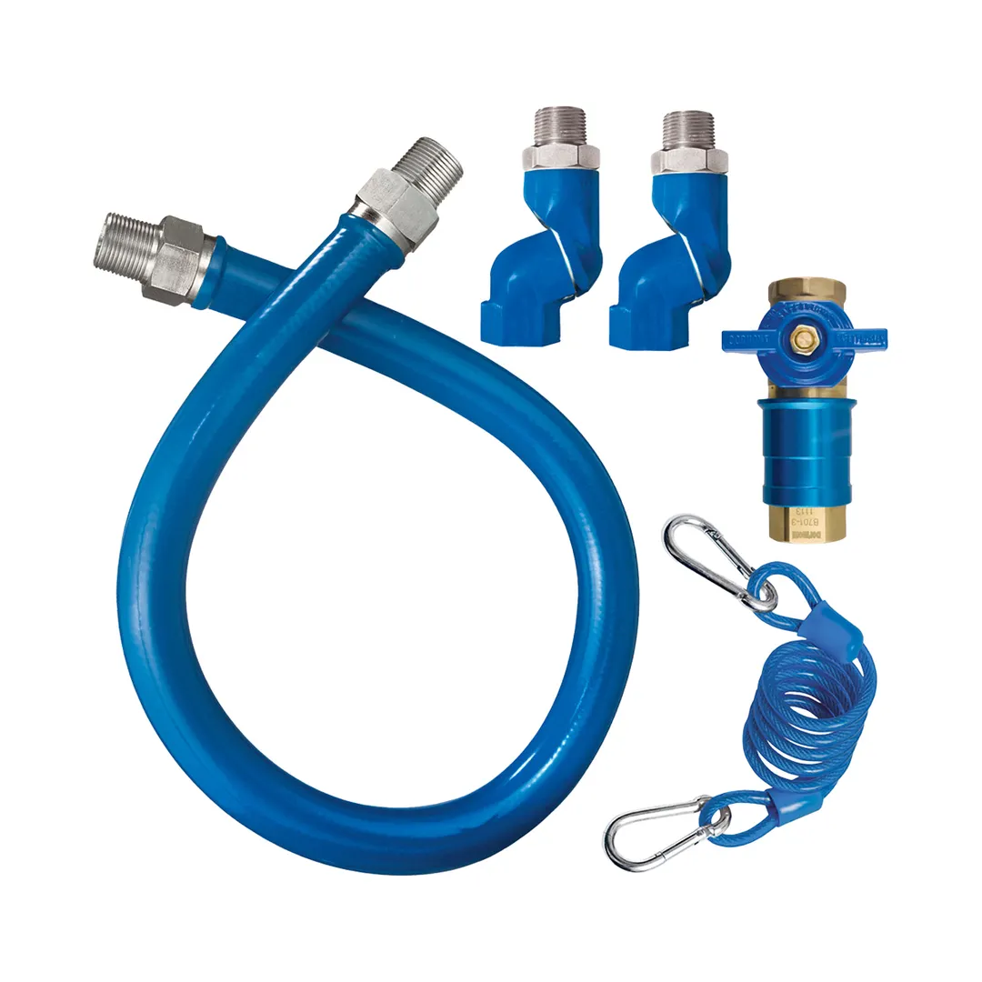 Dormont 1675KITCF2S24 Deluxe Safety Quik 24" Gas Connector Kit, Two Swivels, Restraining Cable, 3/4" Dia