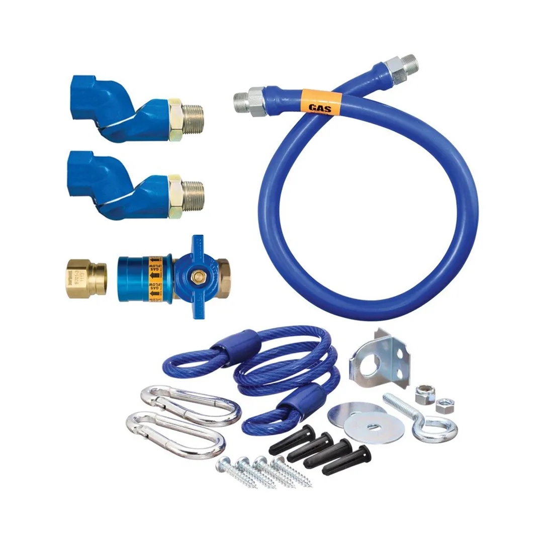 Dormont 1675KITCF2S24 Deluxe Safety Quik 24" Gas Connector Kit, Two Swivels, Restraining Cable, 3/4" Dia