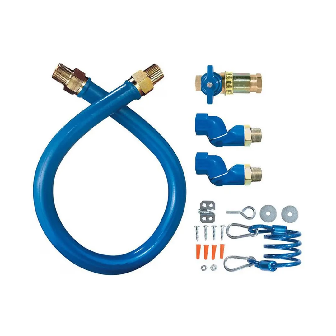 Dormont 1675KITCF2S72 Deluxe Safety Quik 72" Gas Connector Kit, Two Swivels, Restraining Cable, 3/4" Dia