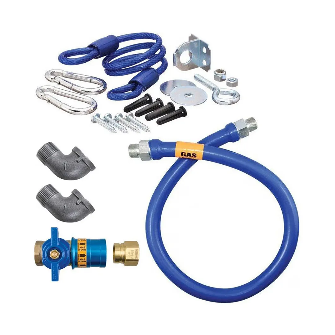 Dormont 1675KITCF60 Deluxe Safety Quik 60" Gas Connector Kit, Two Elbows, Restraining Cable, 3/4" Dia