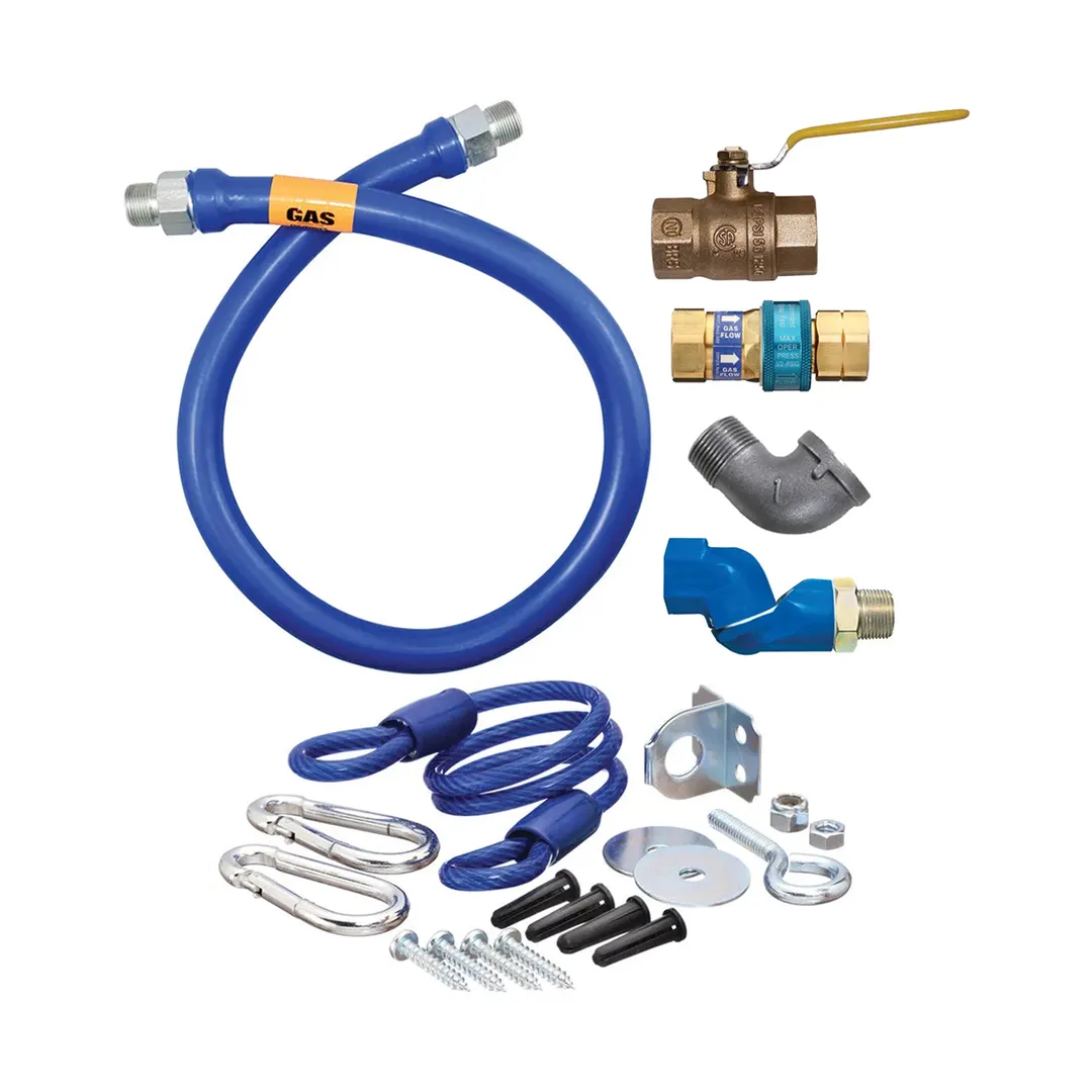 Dormont 1675KITS72 Deluxe SnapFast 72" Gas Connector Kit, Swivel MAX, Elbow, Restraining Cable