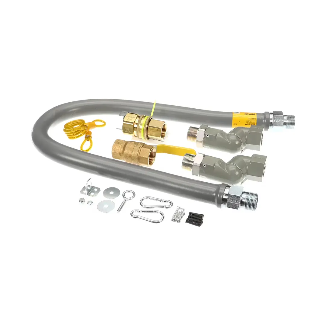 Dormont RG1002S48 48" ReliaGuard Foodservice 1" Gas Connector Kit, (2) SwivelGuard & Quick Disconnect