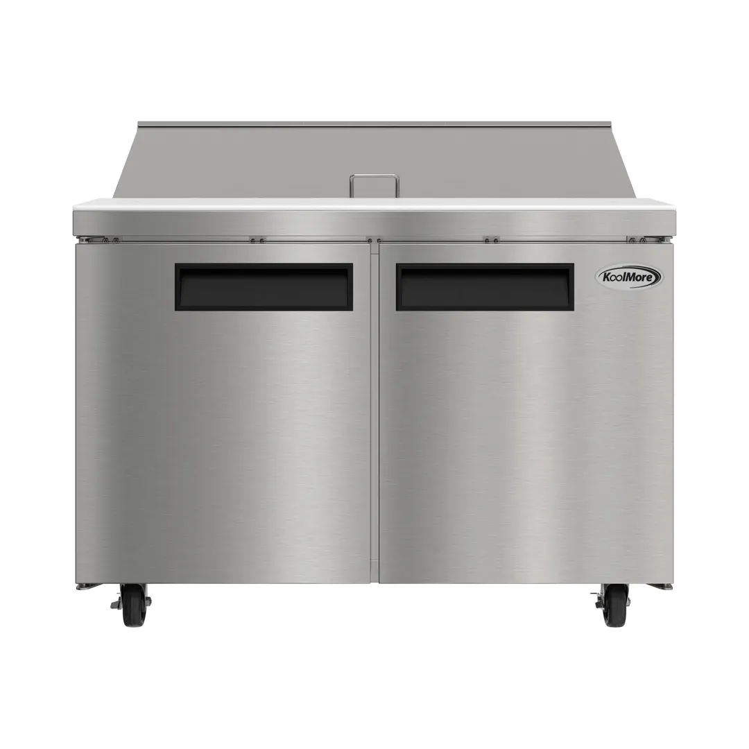 Koolmore KM-PTR46-2D 47" 2-Door Sandwich and Salad Prep Table, 12 Pans