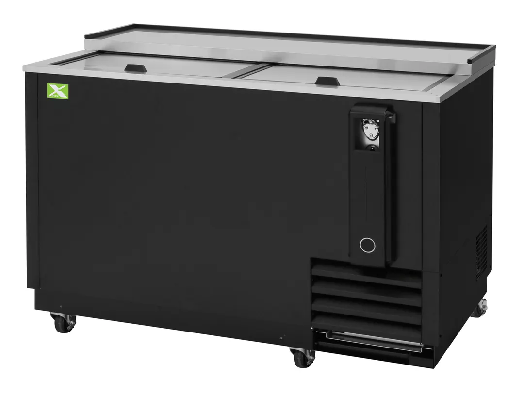RefrigerationX XBC-50SB-N6 Bottle Cooler, 50"W×26"D×33"H, 13.5 cu ft, BlackStainless, R‑600a, 1/5 HP