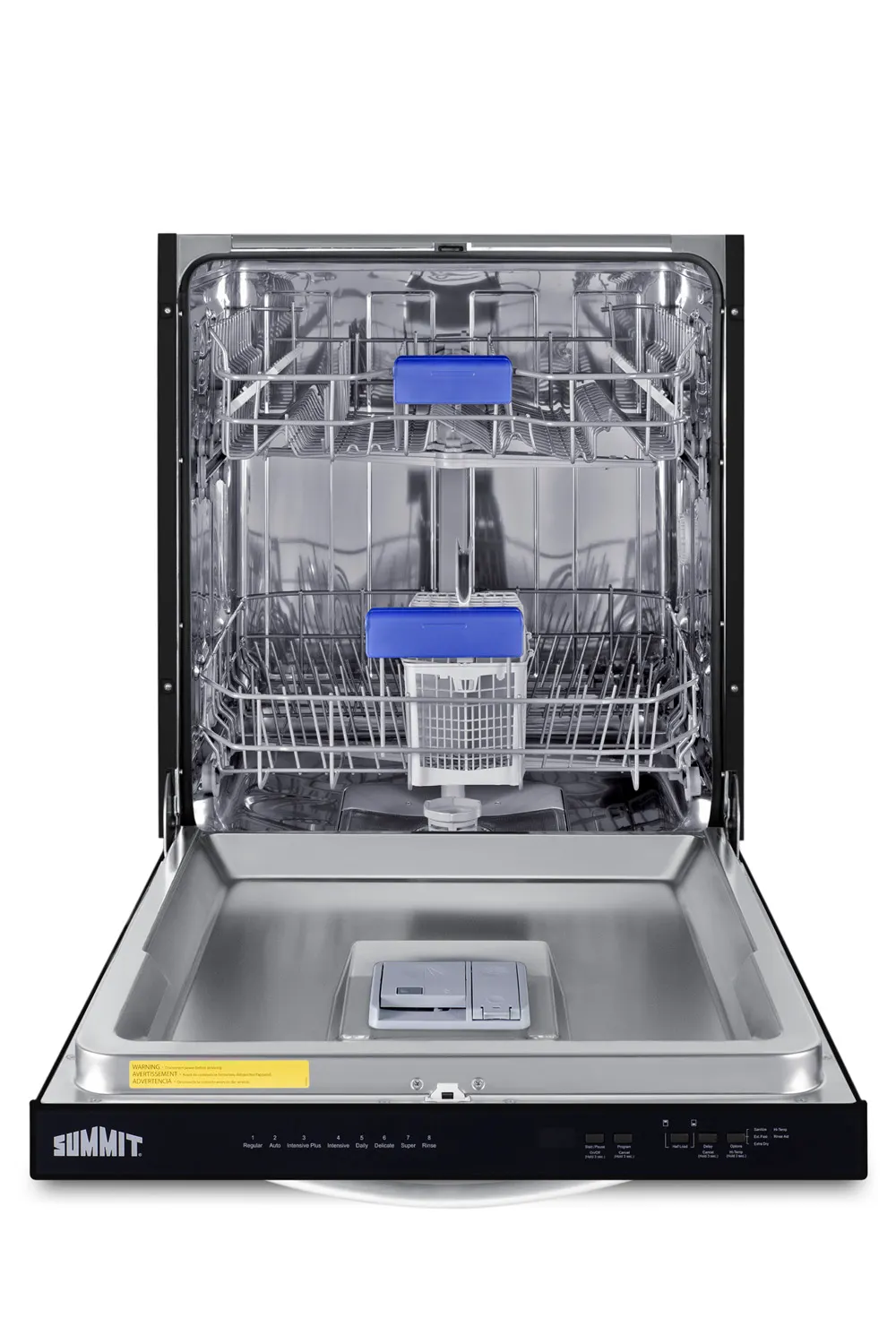 Summit DW243BADA 24" Residential Built-in Dishwasher, Stainless Steel / 8 Wash Programs - Black Door