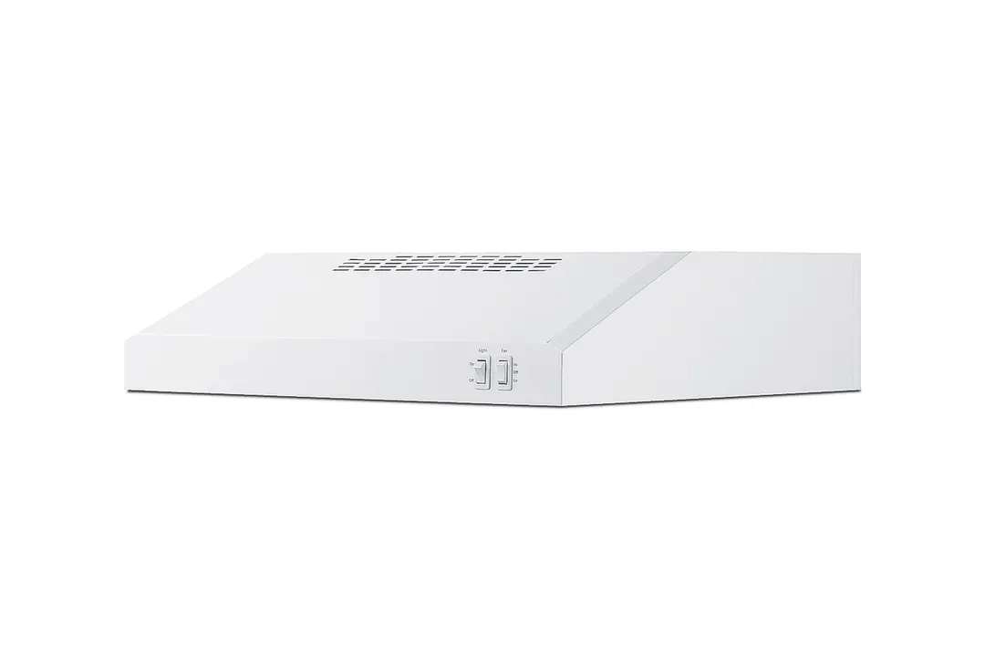 Summit HC20WW Under Cabinet Range Hood, 20" Wide, White Finish, 200 CFM Convertible Recirculating or Ducted, 3-1/4"x10" or 7" Round Vent, Charcoal Filter, Multi-Speed Fan, Rocker Switch, UL Listed