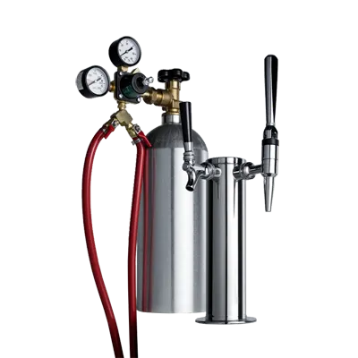 Summit KITCMTWIN Combo Nitro/Cold Brew Tap Kit w/Nitrogen Tank - Dual Draft Towers, 3"x3"x12"