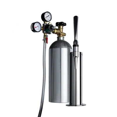 Summit KITNCF Nitro Coffee Dispensing Tap Kit with Nitrogen Tank – 3"x3"x12" Stainless Draft Towers
