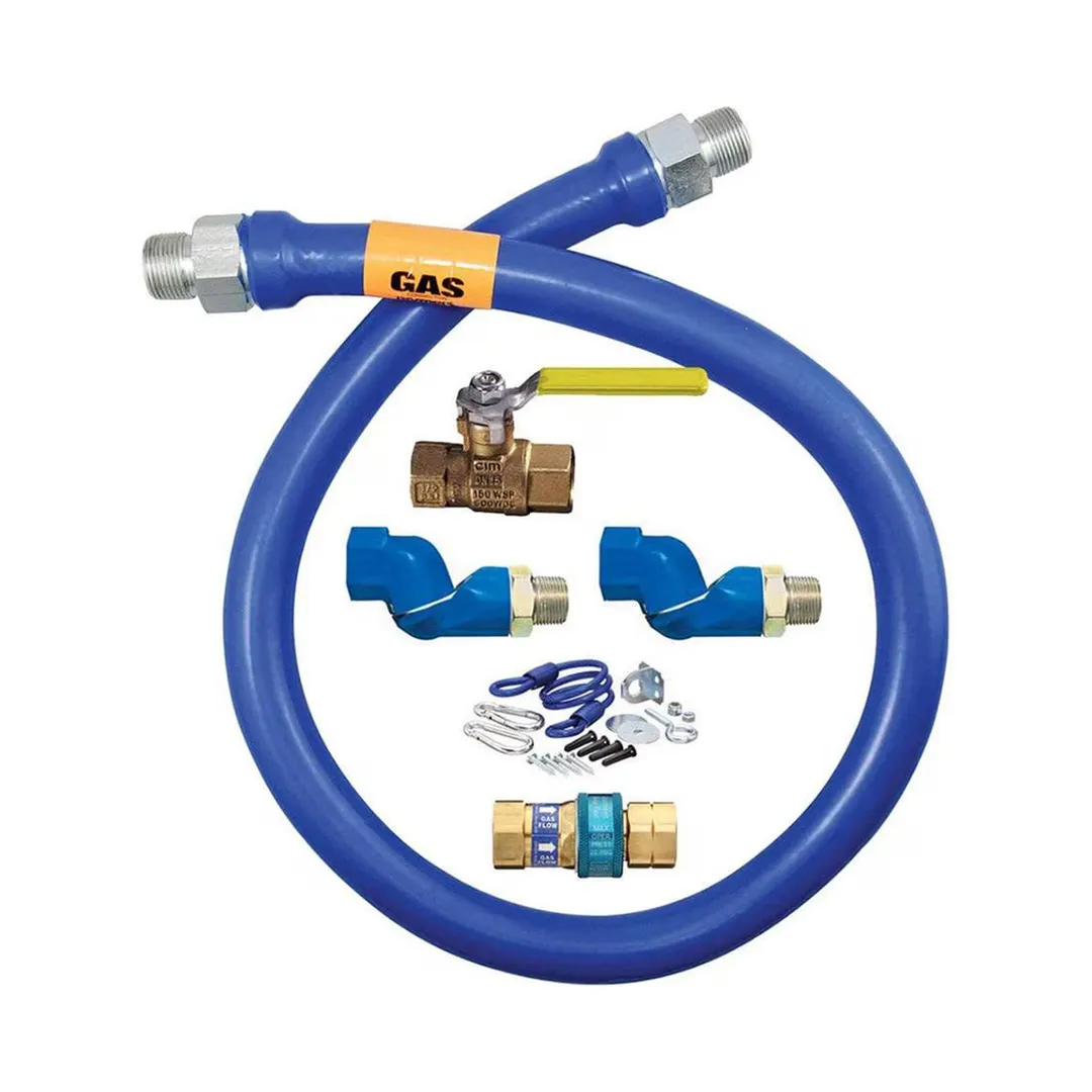 Dormont 1675KIT2S24 Deluxe SnapFast 24" Gas Connector Kit w/ Two Swivels, Restraining Cable, 3/4" Dia
