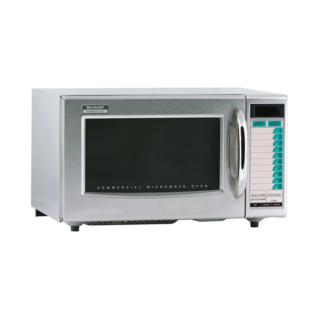Sharp R-21LTF 1000W Medium Duty Commercial Microwave Oven, Touch Control, 10 Memory, 120V