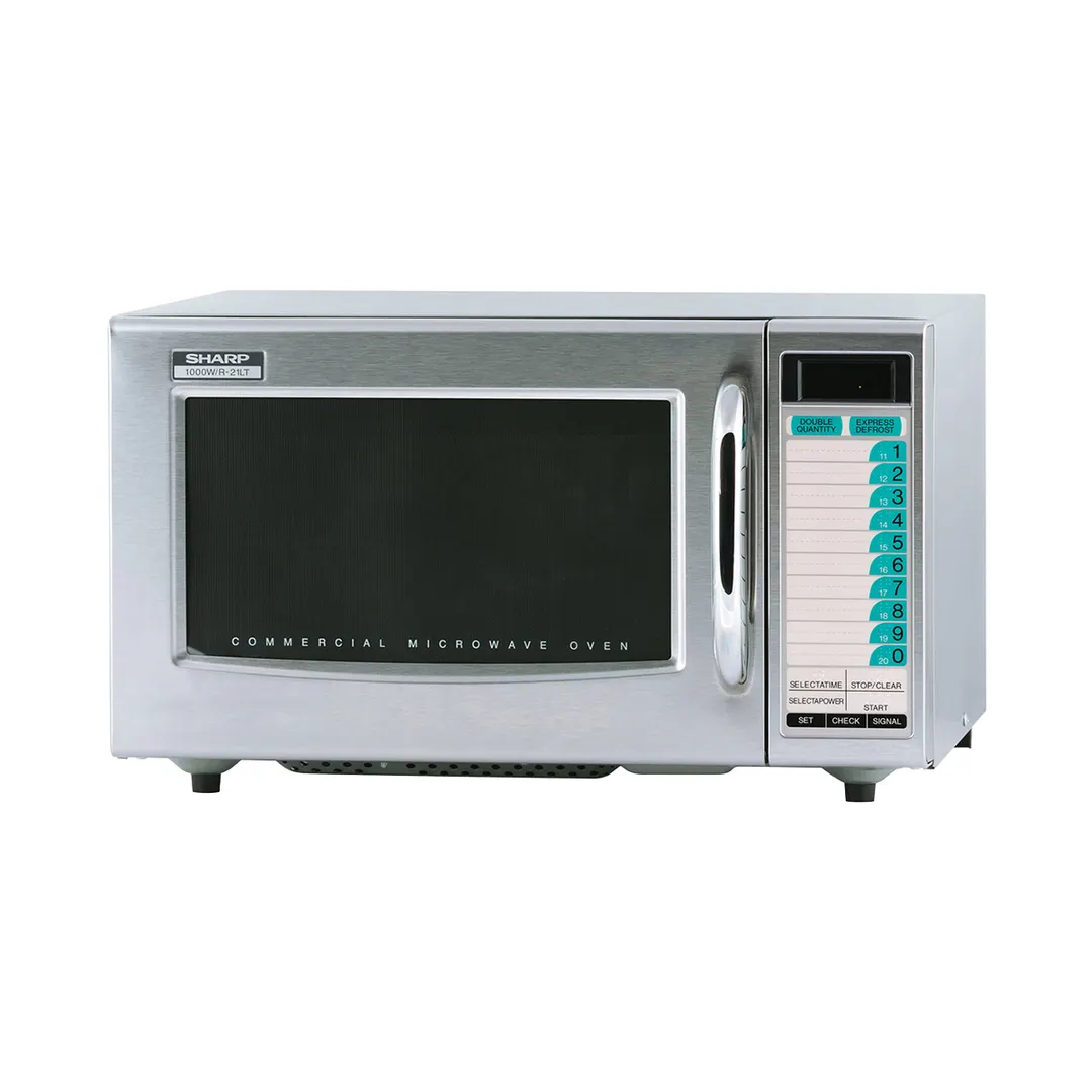 Sharp R-21LTF 1000W Medium Duty Commercial Microwave Oven, Touch Control, 10 Memory, 120V