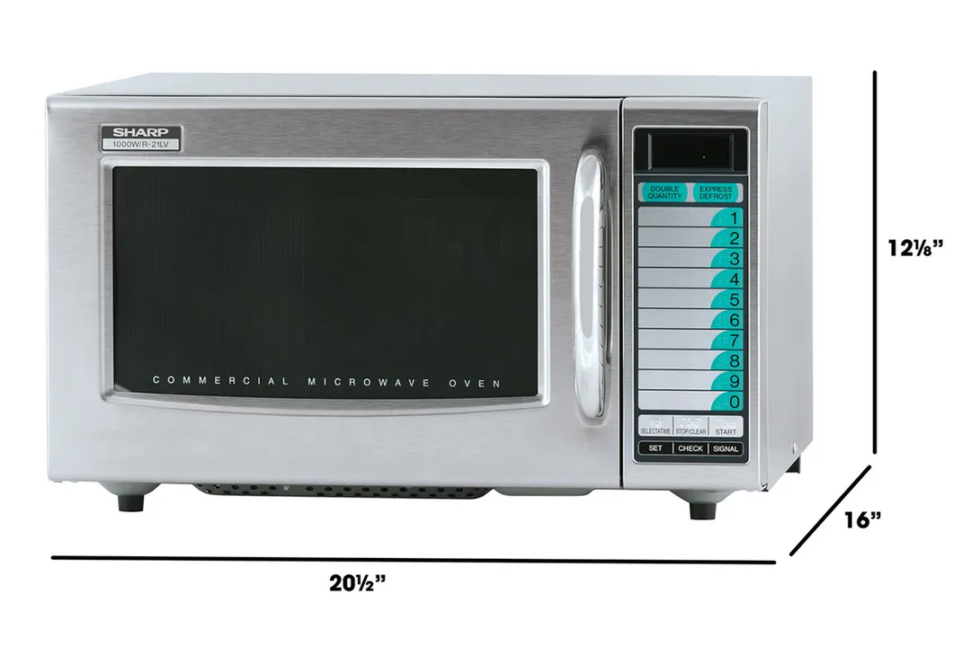 Sharp R-21LVF 1000W Medium Duty Commercial Microwave Oven, Touch Control, 20 Memory, 120V