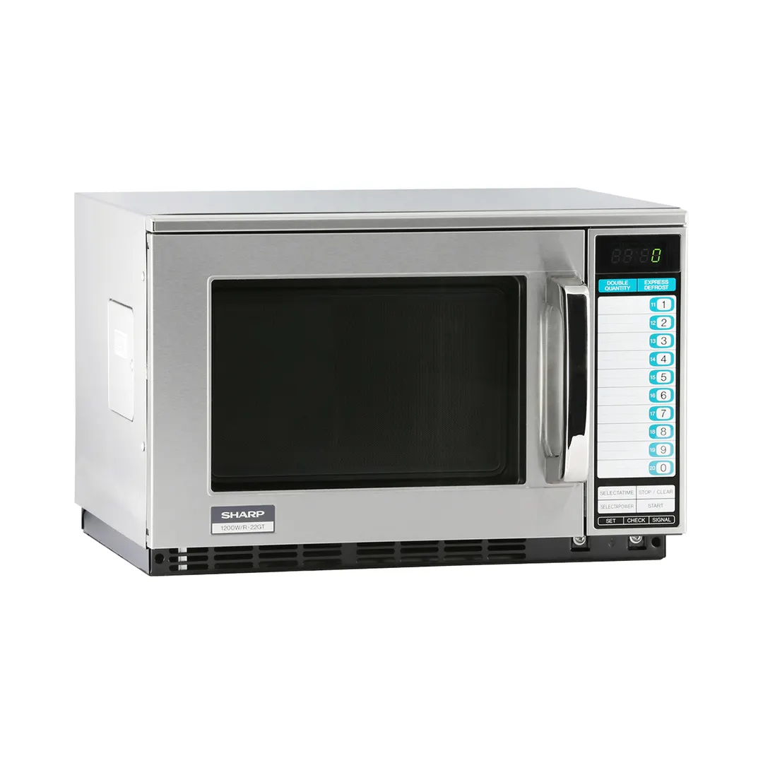 Sharp R-22GTF 1200W Heavy Duty Commercial Microwave Oven, 0.70 Cu Ft, Touch Control, 120V