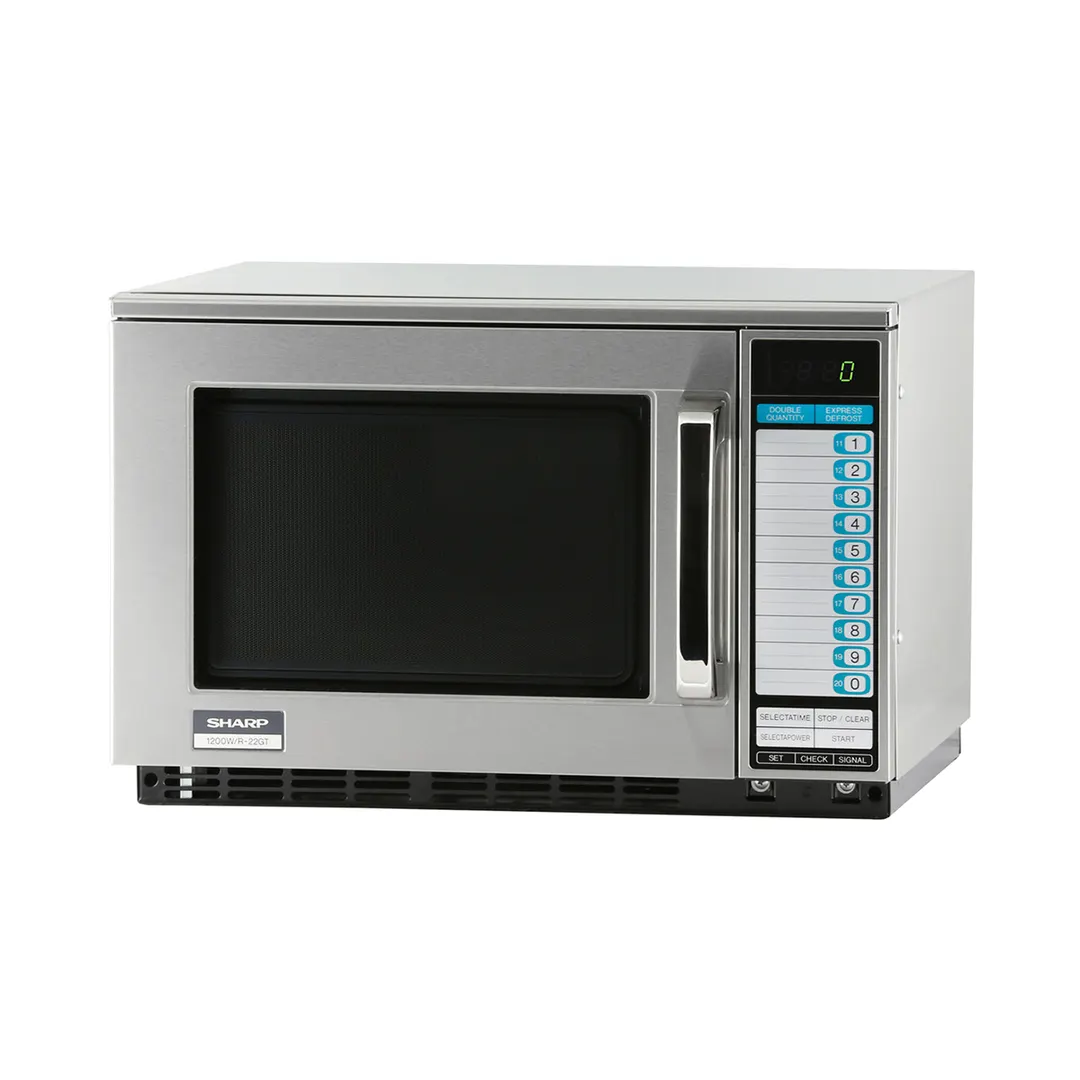 Sharp R-22GTF 1200W Heavy Duty Commercial Microwave Oven, 0.70 Cu Ft, Touch Control, 120V
