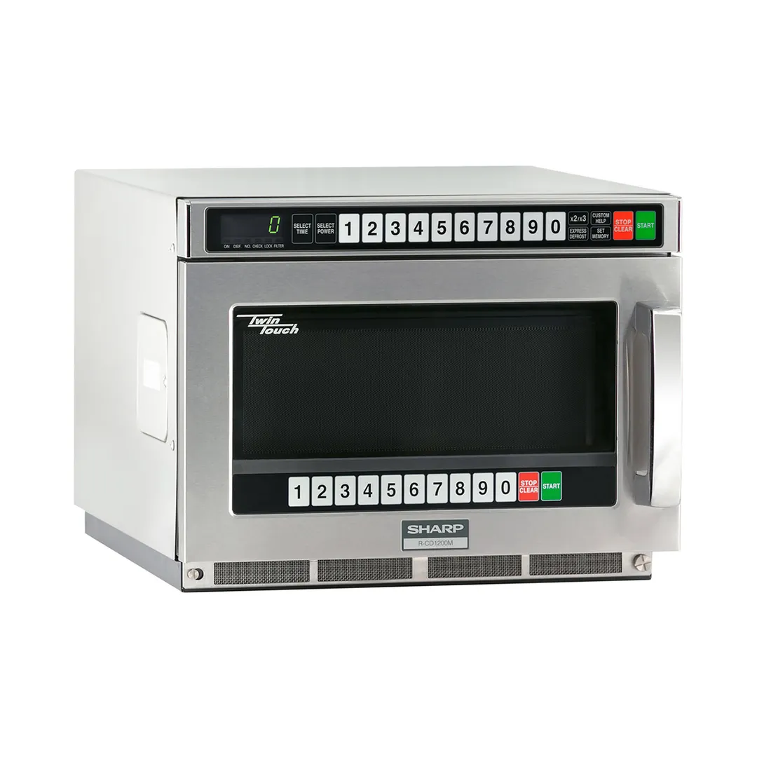 Sharp R-CD1200M 1200W TwinTouch™ Commercial Microwave Oven, 0.75 Cu. Ft., Stainless Steel, 120V