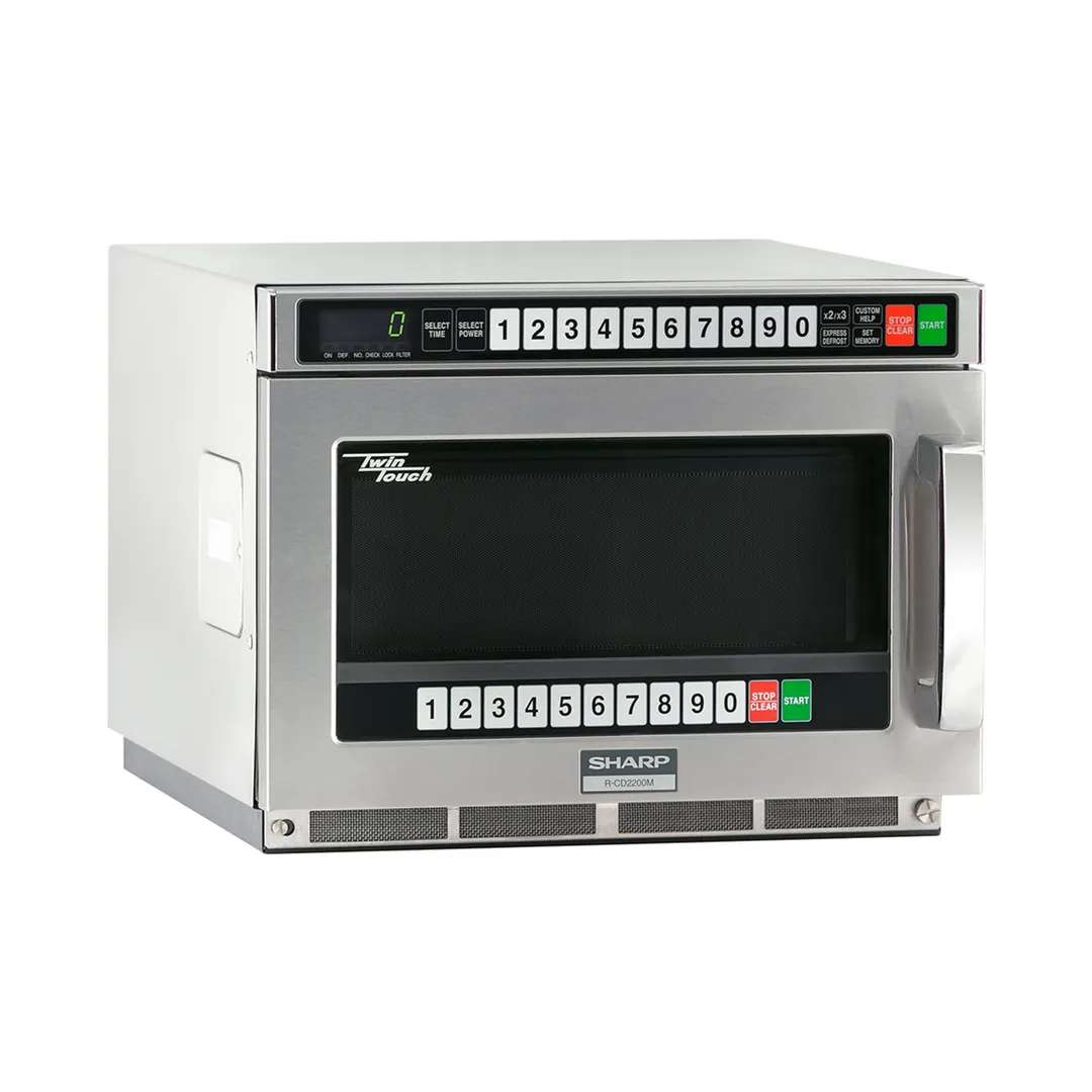 Sharp R-CD2200M 2200W TwinTouch Commercial Microwave Oven, Touch Panel Control, 208/230V