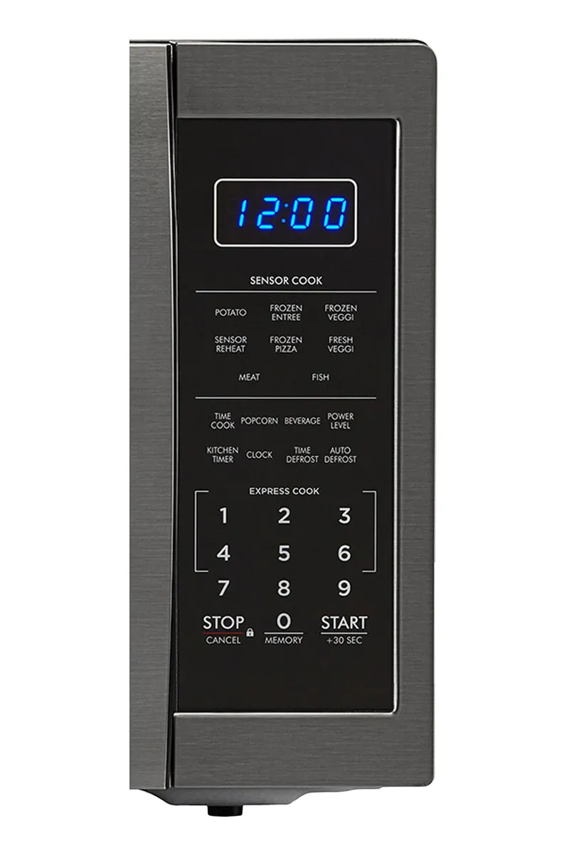 Sharp SMC1452CH 1100W Black Stainless Steel Countertop Microwave Oven, 1.4 Cu. Ft. , LCD Display