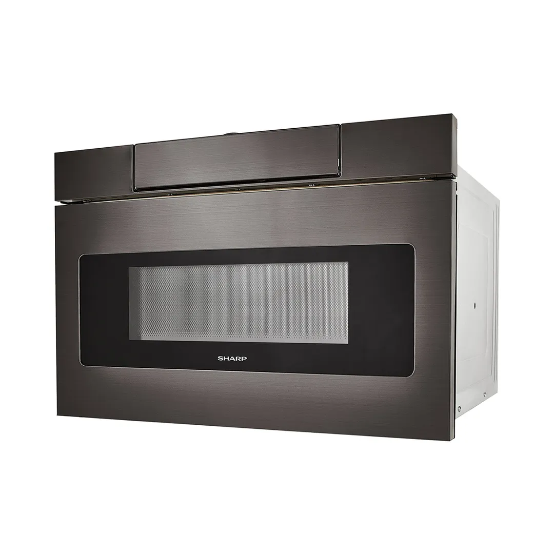 Sharp SMD2470AH 24" 950 Watt Microwave Drawer Oven, 1.2 Cu. Ft., Easy Touch, Black Stainless Steel, 120V