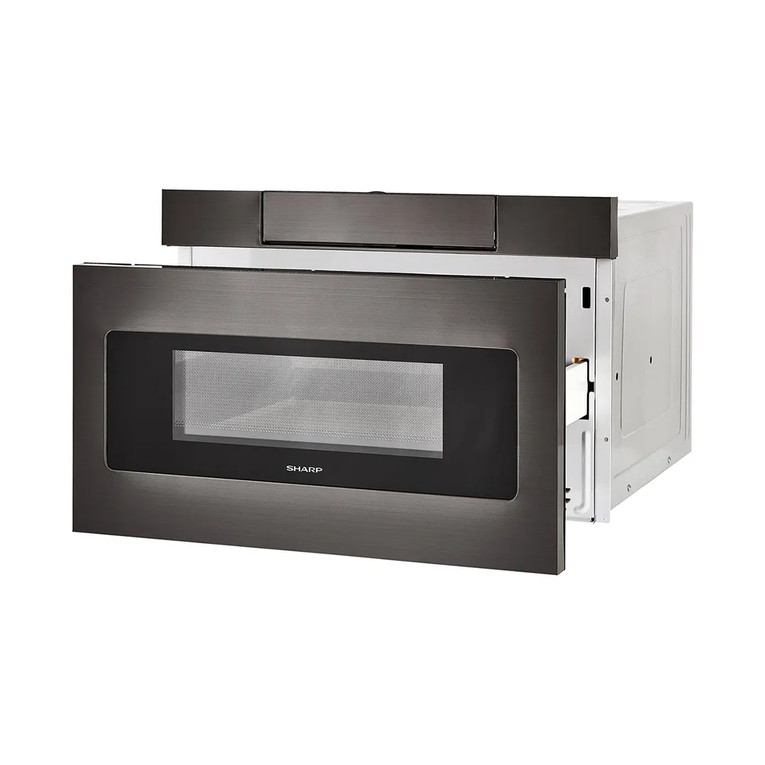 Sharp SMD2470AH 24" 950 Watt Microwave Drawer Oven, 1.2 Cu. Ft., Easy Touch, Black Stainless Steel, 120V