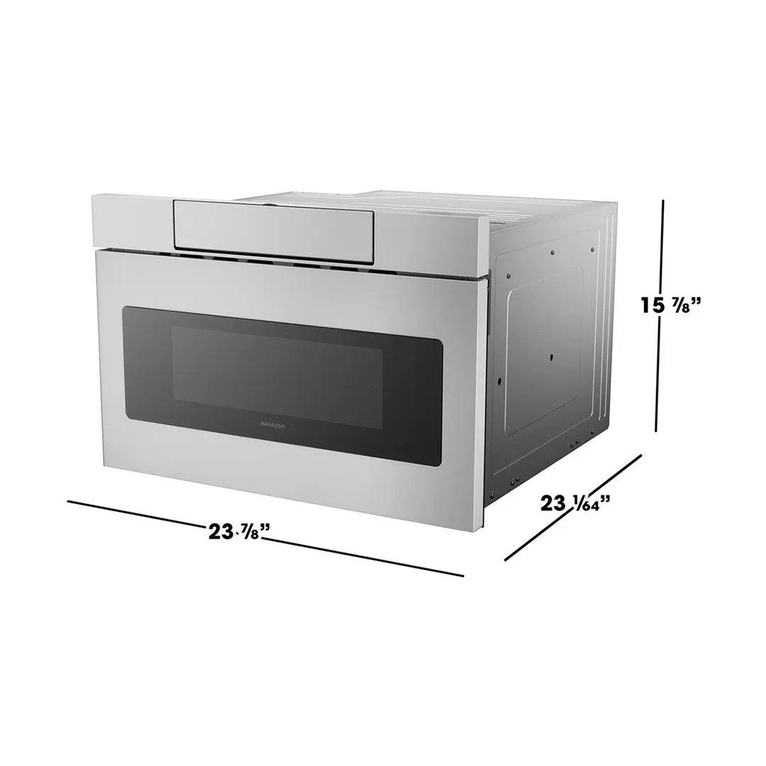 Sharp SMD2470ASY 24" 950 Watt Microwave Drawer Oven, 1.2 Cu. Ft., Concealed Control Panel, S. Steel