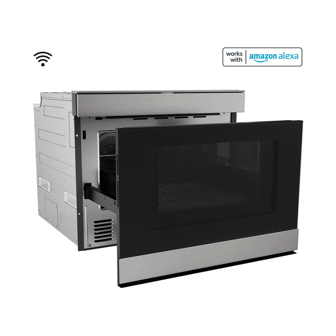 Sharp SMD2499FS 24" Smart Convection 950 Watt Microwave Drawer Oven, Easy Wave Open, 1.4 Cu Ft