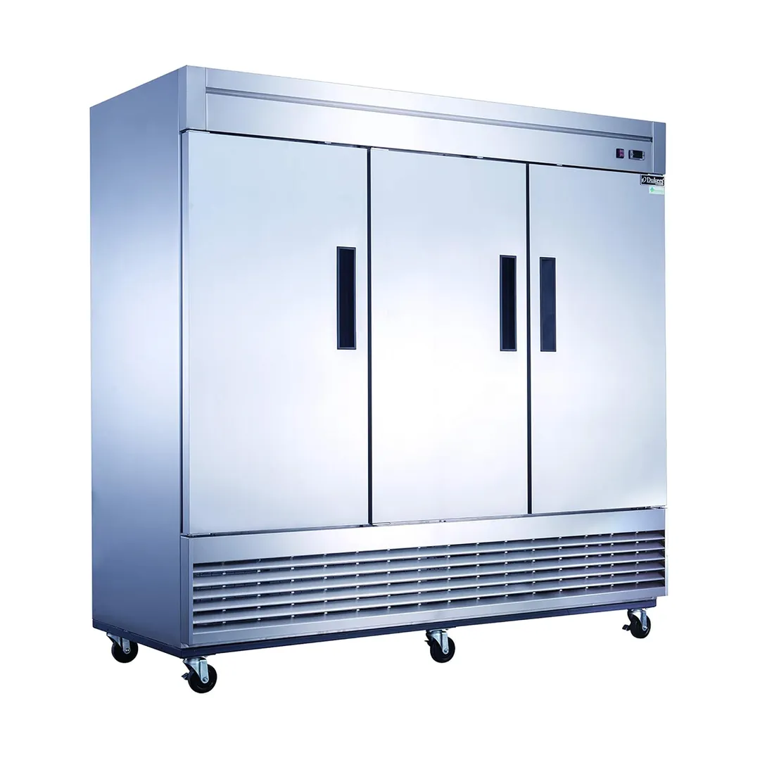 Dukers Appliance Co D83F 82" 3-Solid Door Reach-In Freezer, Bottom Mounted, 64.80 cu. ft.