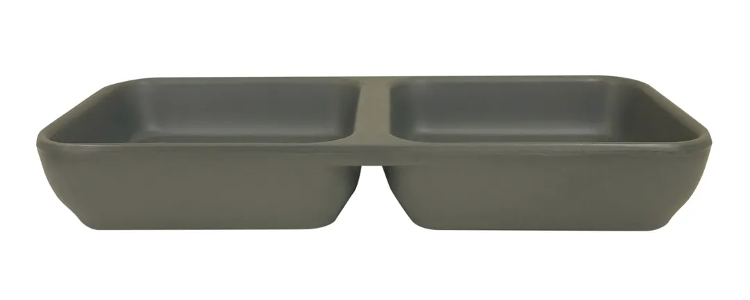 Thunder Group 19002SG Sauce Dish, 2-Compartment, 4 Oz., 6"L X 3"W - Dozen