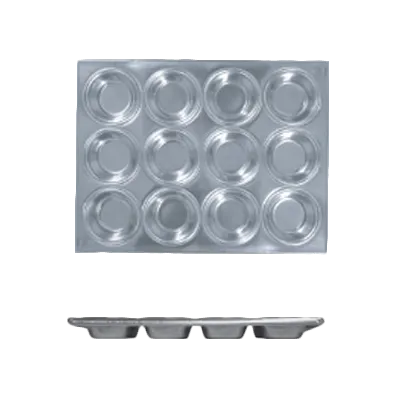 Thunder Group ALKMP012 Muffin Pan, 12 Cup, 3-1/2 Oz. Each Cup, 14" X 10-3/4"