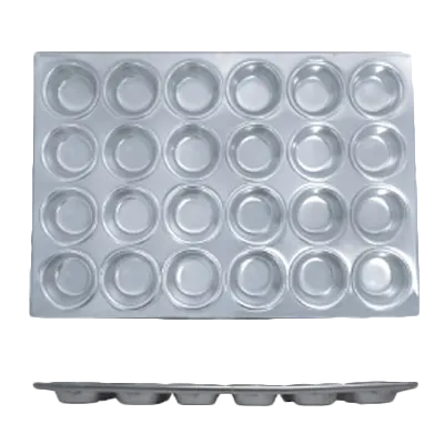 Thunder Group ALKMP024 Muffin Pan, 24 Cup 3-1/2 Oz. Each Cup, 20-1/2" X 14-1/4", Aluminum
