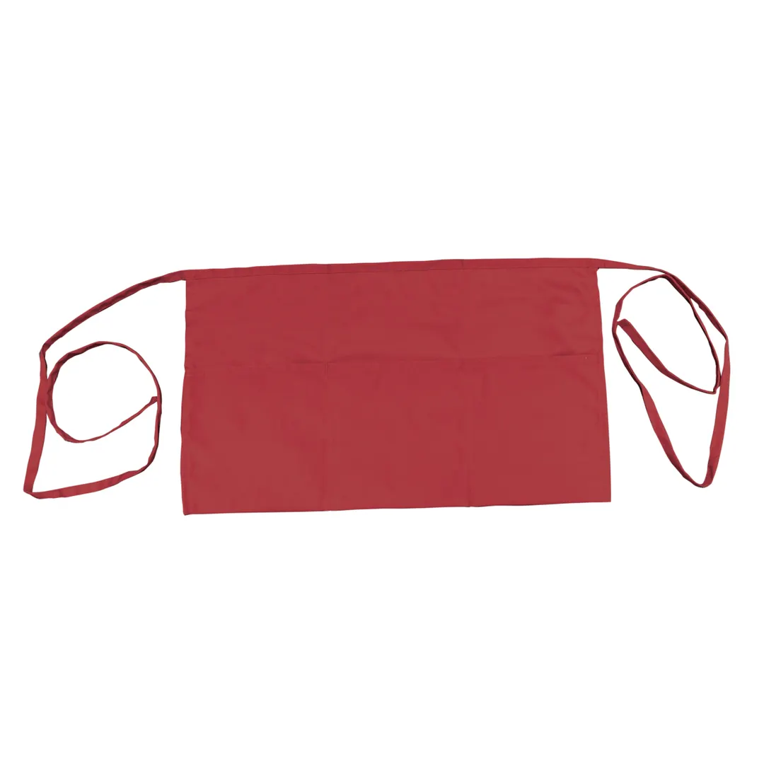 Thunder Group CA1322BG Chef Regalia Aprons, 13" X 22" (3) Pocket Waist 65/35 Poly/Cotton, Burgundy