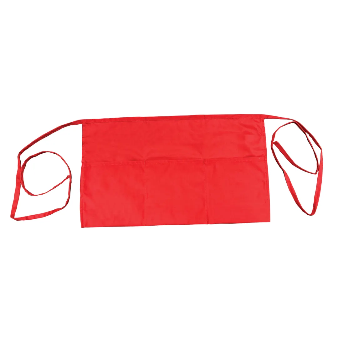 Thunder Group CA1322RD Chef Regalia Waist Aprons, 13" X 22" (3) Pocket, 65/35 Poly/Cotton