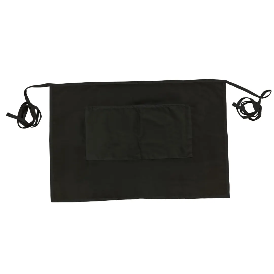 Thunder Group CA1928BK Chef Regalia Aprons, 19" X 28" (2) Pocket Bistro Half Length, 65/35 Poly/Cotton
