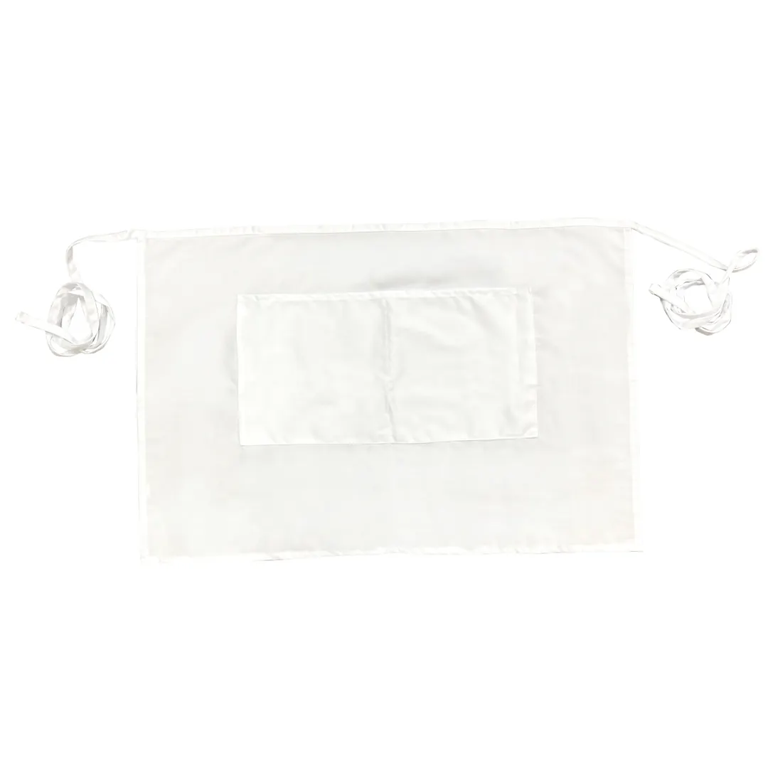 Thunder Group CA1928WH Chef Regalia Aprons, 19" X 28" (2) Pocket Bistro Half Length, 65/35 Poly/Cotton