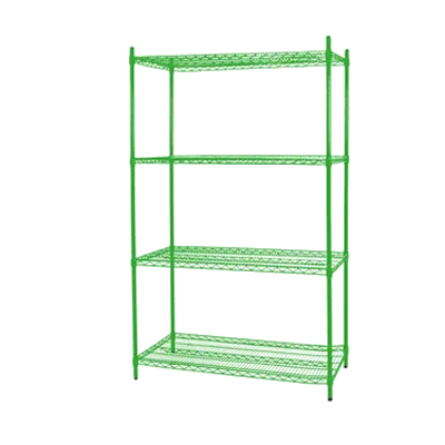 Thunder Group CMEC008 Heavy Duty Epoxy Coated Green Shelving Post 8"H with Leveling Foot