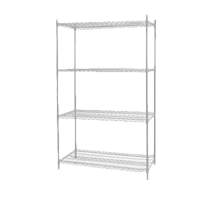 Thunder Group CMPC063 Heavy Duty Chrome Shelving Post, 63"H, Stationary with Leveling Foot, NSF