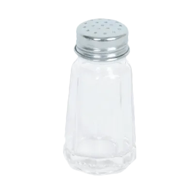 Thunder Group GLTWPS001 Salt/Pepper Shaker, 1 Oz. Capacity, Paneled Glass Base, Stainless Steel Cap - Dozen