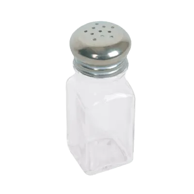 Thunder Group GLTWSS002 Salt/Pepper Shaker, 2 Oz. Capacity, Square Glass Base, Dishwasher Safe - Dozen