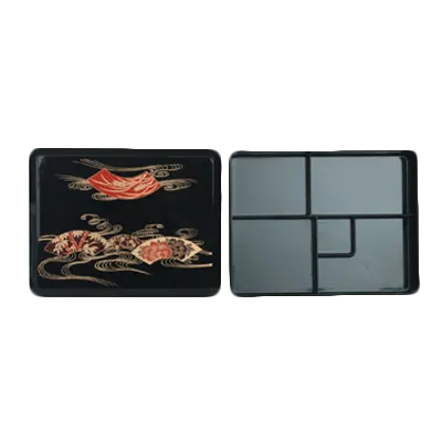 Thunder Group JPRB002 Bento Server With Cover, 5 Compartment, 10-1/2" X 8" X 2-1/2", Decorative Exterior
