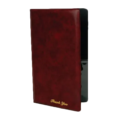 Thunder Group PCPC-1BR Check Presentation Holder, 5-3/4" X 9-1/2", Double Panel, Pocket Inserts, brown