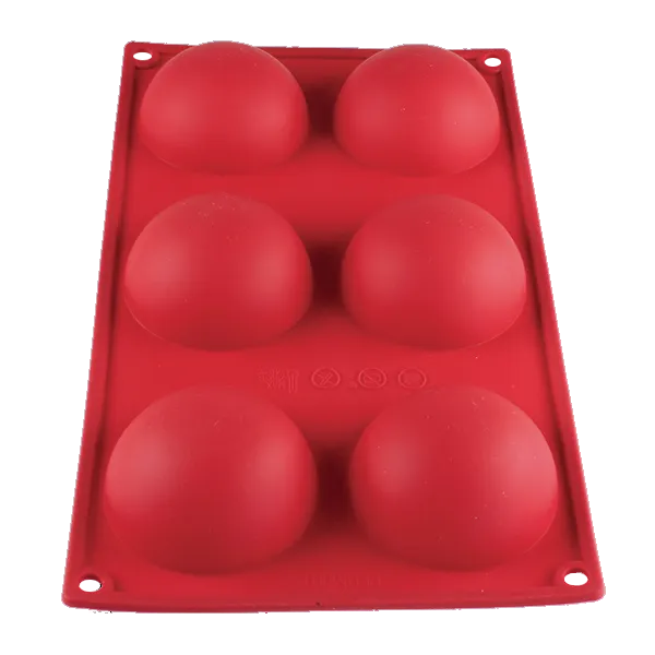 Thunder Group PLBM001S Baking Mold, 2-7/10 Oz. -40° - 550°F Temperature Range (6) Hemisphere Cavities