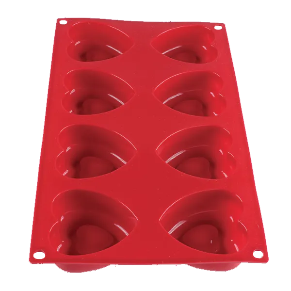 Thunder Group PLBM008S Baking Mold, 2-2/5 Oz. -40° - 550°F Temperature Range (8) Heart Cavities