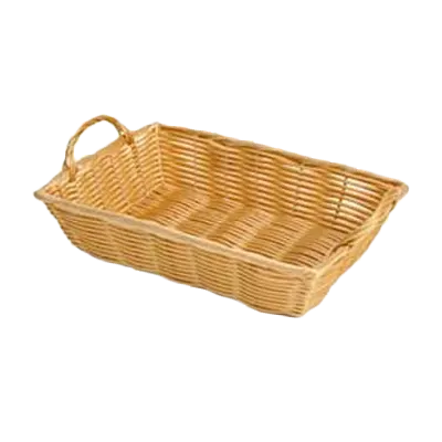 Thunder Group PLBN1208T Handwoven Serving Basket, 12" x 8" x 3", Tan Polypropylene, Handles
